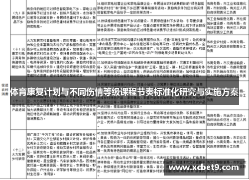 体育康复计划与不同伤情等级课程节奏标准化研究与实施方案